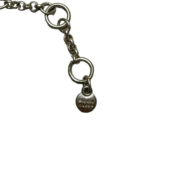 Chicos Necklace Silver Tone Chain Link Faux Turquoise Accents Long Length - Picture 4 of 6